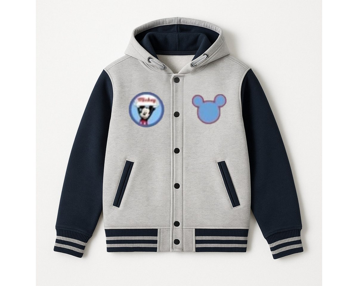 Disney Mickey Mouse Sweatjacke Kinder Sweatjacke mit Kapuze – bequeme Jacke mit Knöpfen