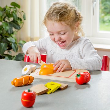 New Classic Toys® Spielzeug-Polizei Einsatzset Schneideset "Frühstück" Holzspielzeug Holzbrett Kinderküchen-Zubehör