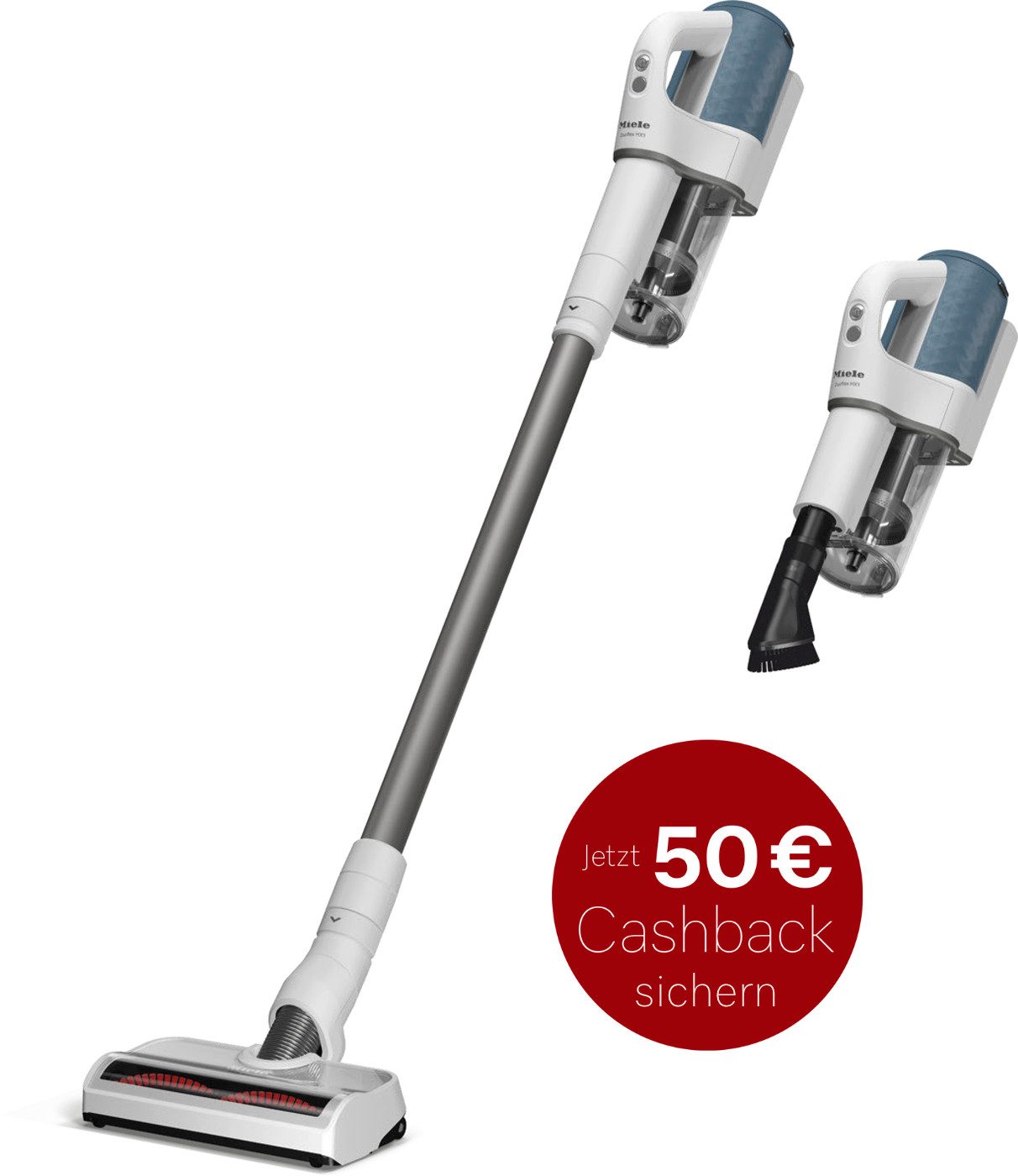 Miele Akku-Hand-und Stielstaubsauger Duoflex HX1 Akku Staubsauger, 2in1-Funktion, 3,15 kg leicht, 160 W, beutellos, Brilliantweiß Spacegrey Terrarot