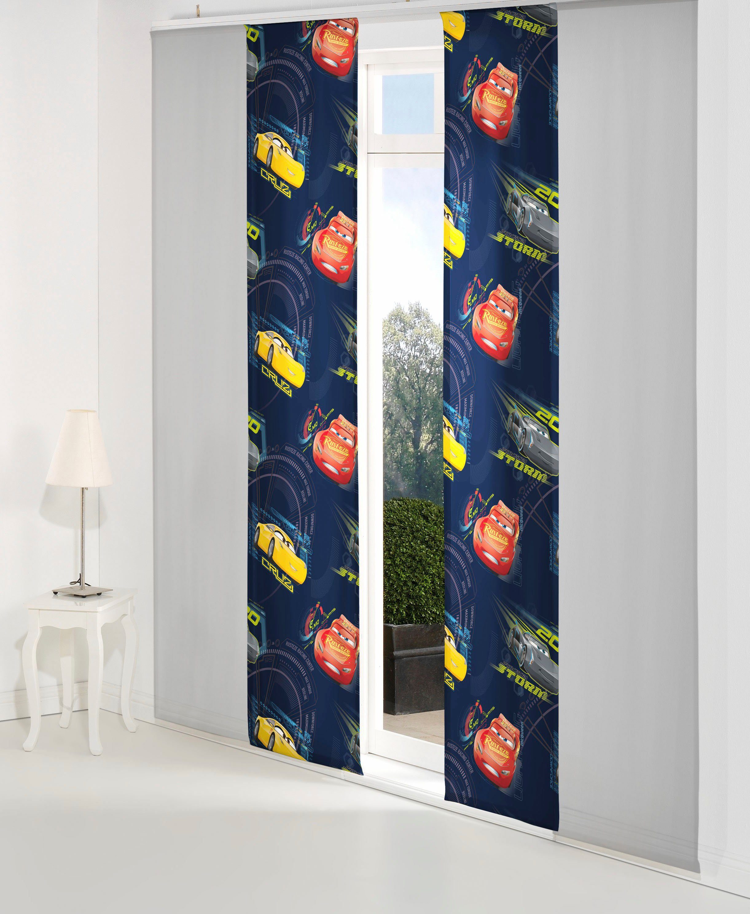 Wirth Schiebegardine Cars Cruz (1 St), Paneelwagen, verdunkelnd, Satin, Walt Disney