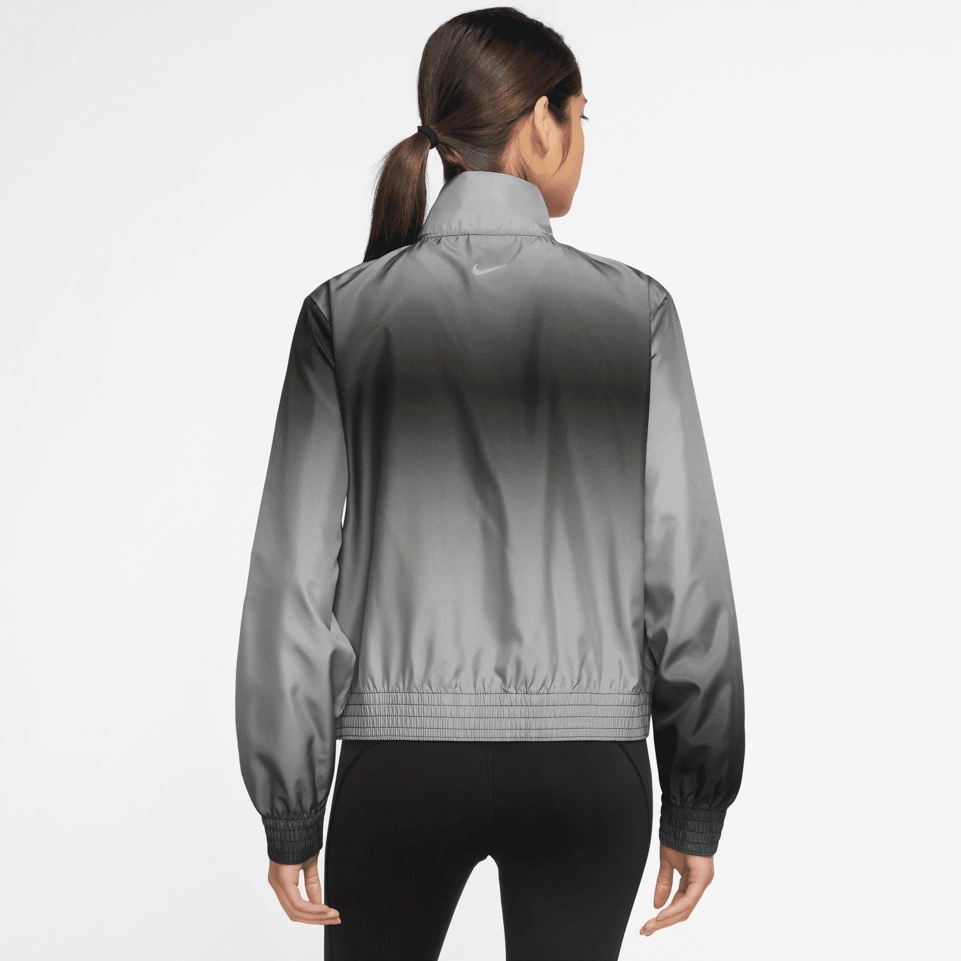 Nike Laufjacke Dri-FIT Swoosh Run Running SILV Jacket Women's Printed BLACK/REFLECTIVE