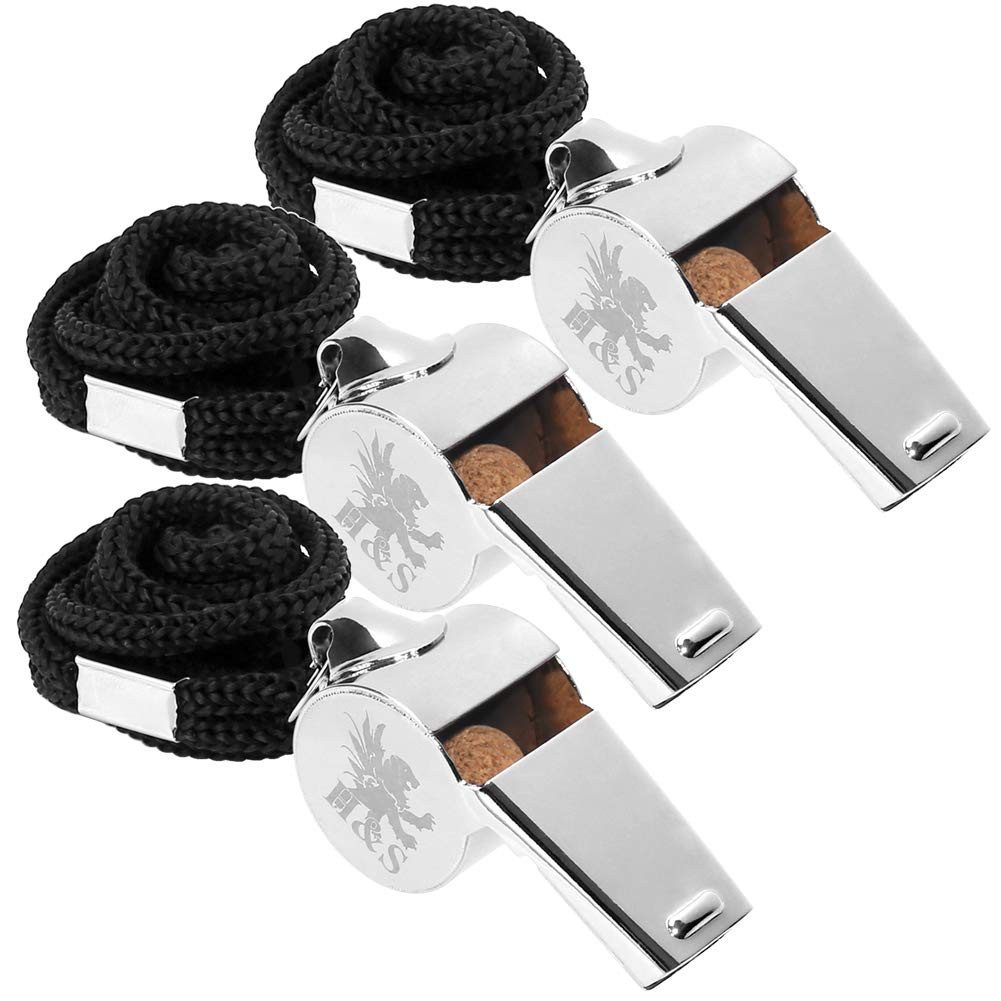 Trillerpfeife Edelstahl Trillerpfeife Set mit 3 Stück