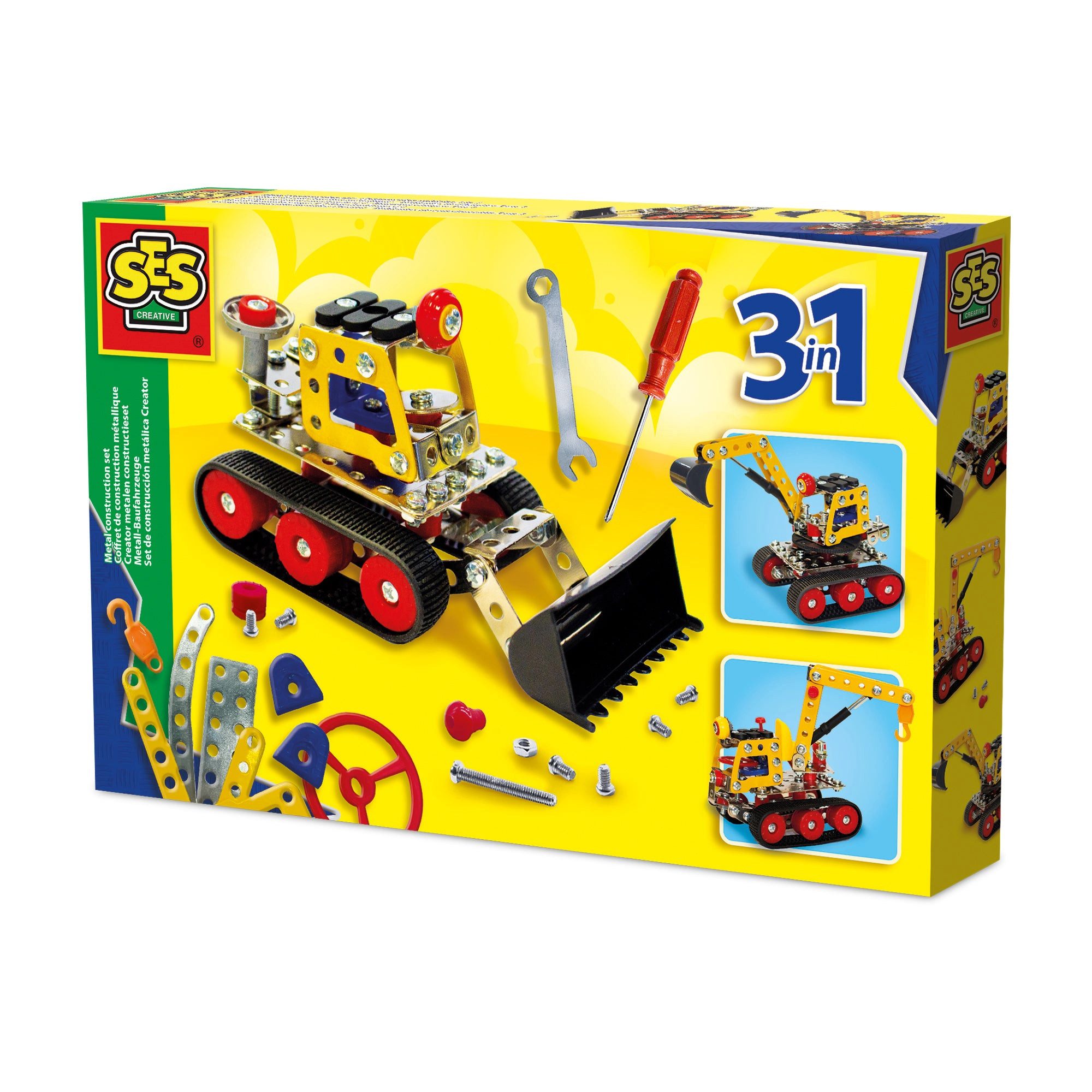 SES Creative Spiel SES Creative Metall-Bausatz Baufahrzeuge 3-in-1, 217 Teile