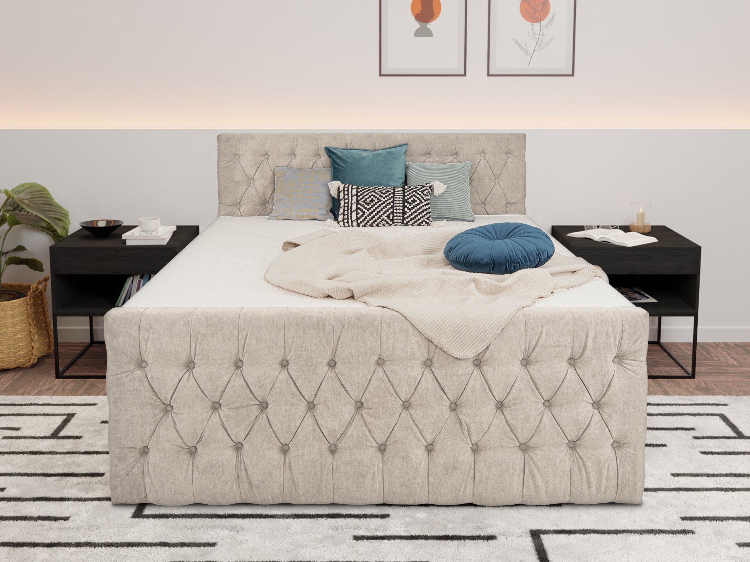 wonello Boxspringbett London, mit Bettkasten und günstig online kaufen