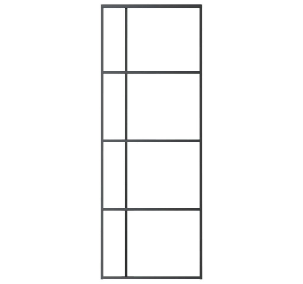 Thumbnail - vidaXL Haustür Schiebetür ESG-Glas und Aluminium 76x205 cm Schwarz (1-St)