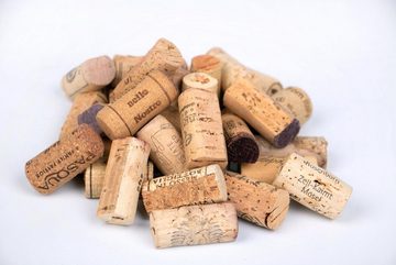 Kork-Deko.de Bastelnaturmaterial 100er-Pack gebrauchte Weinkorken, vorgeschnitten zum Basteln, recycelt, (Set), vegan, ressourcenschonendes Recycling