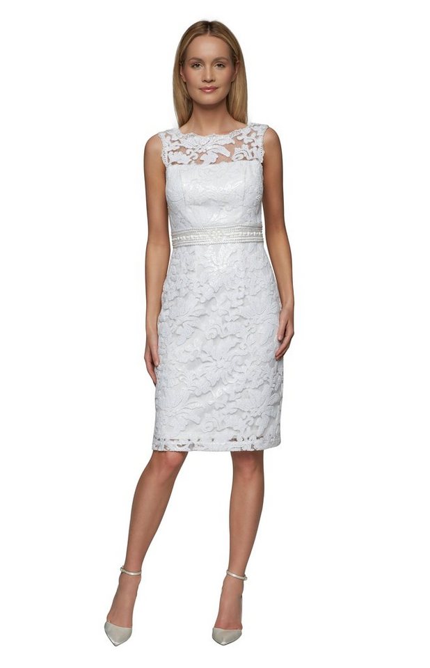 Apart Brautkleid aus Spitze U-Boot, tiefer Rundhals Apart Brautkleid aus Spitze U-Boot, tiefer Rundhals