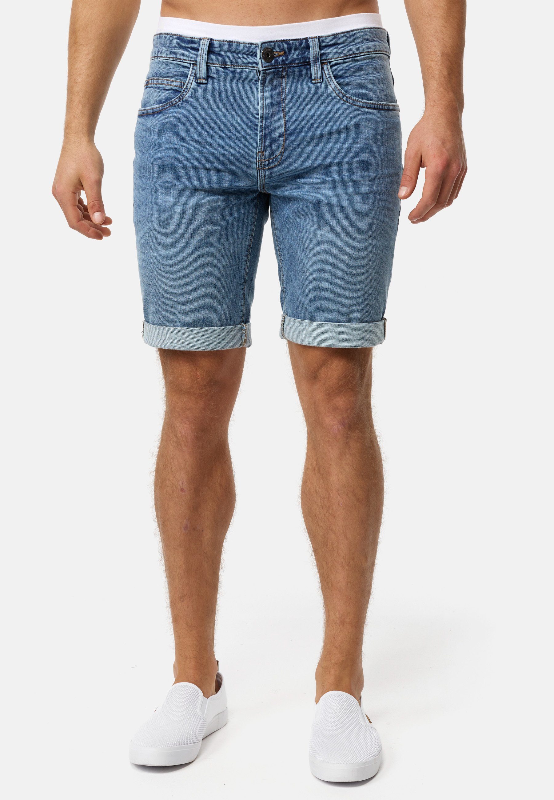 Indicode Jeansshorts Herren INDanny Jeans Shorts Herrenshorts aus elastisch günstig online kaufen