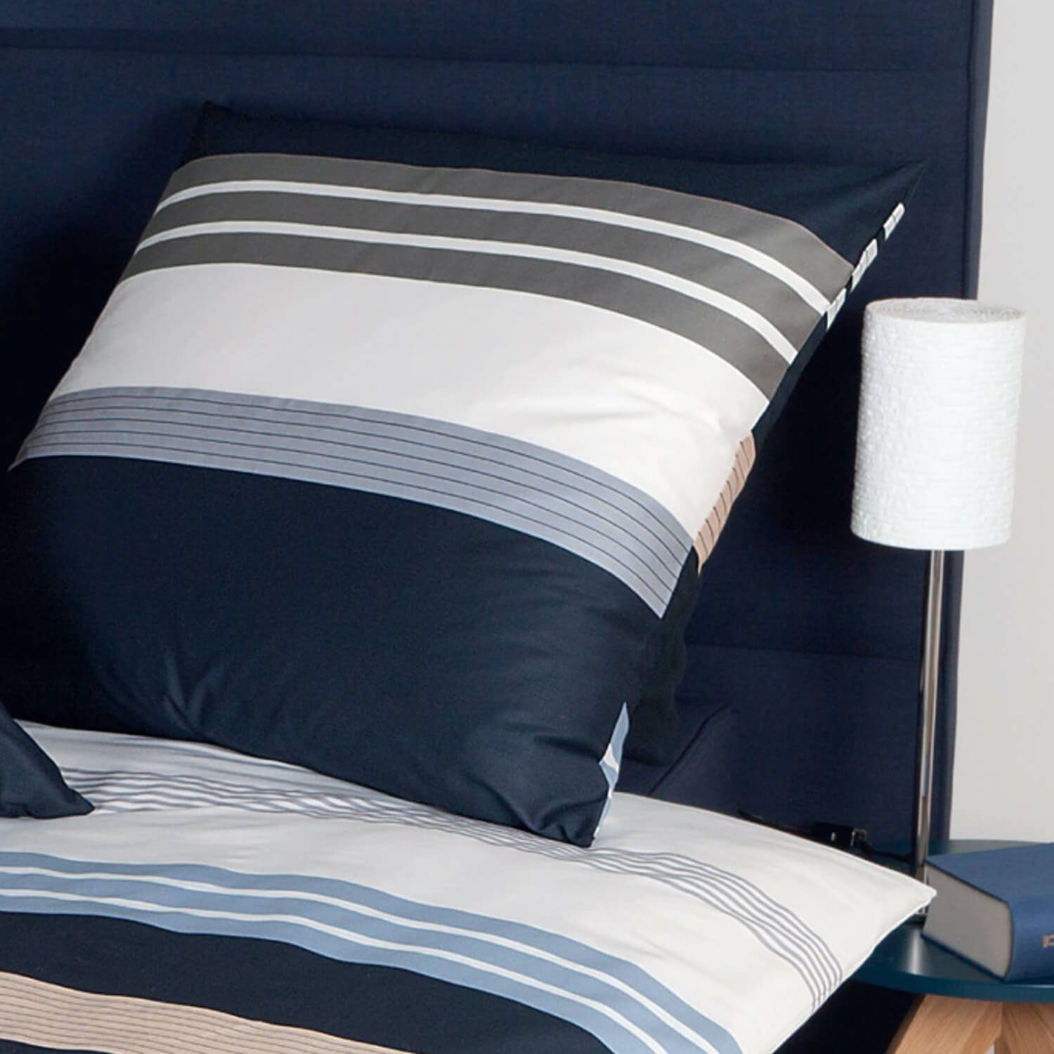 Janine Bettwäsche J.D. 8481 08 Silber Taupe Sand, Mako-Satin, 2 teilig, Str günstig online kaufen