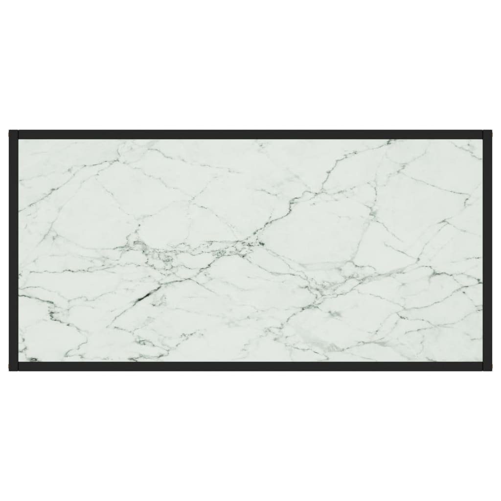 Glas Schwarz cm Marmor-Optik 100x50x35 in Couchtisch Weißem furnicato mit