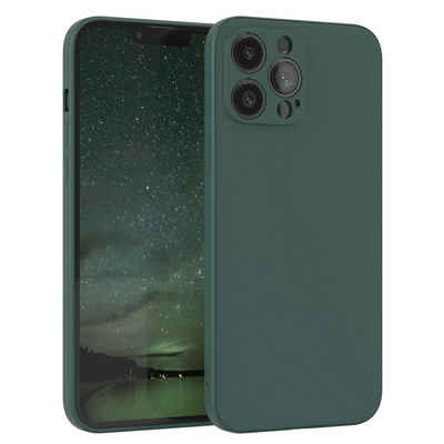 EAZY CASE Handyhülle TPU Hülle für Apple iPhone 13 Pro Max 6,7 Zoll, Silikon Schutzhülle mit Kameraschutz kratzfest bumper Grün / Nachtgrün