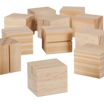 relaxdays Tischkartenhalter Tischkartenhalter Holz 48er Set, Holz