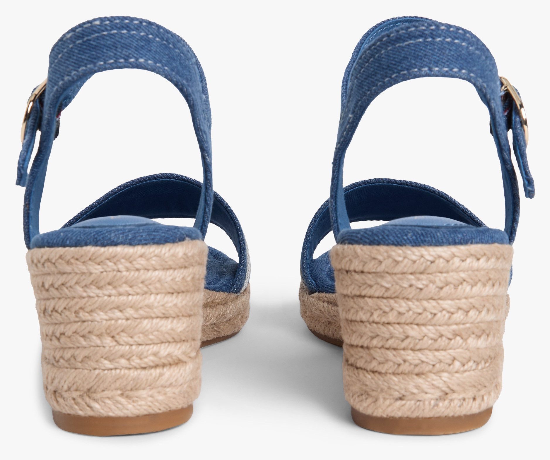 Tommy Hilfiger MID WEDGE ESPAD WEBBING Keilsandalette Sommerschuh, Riemchensandale mit Kontrastbesatz