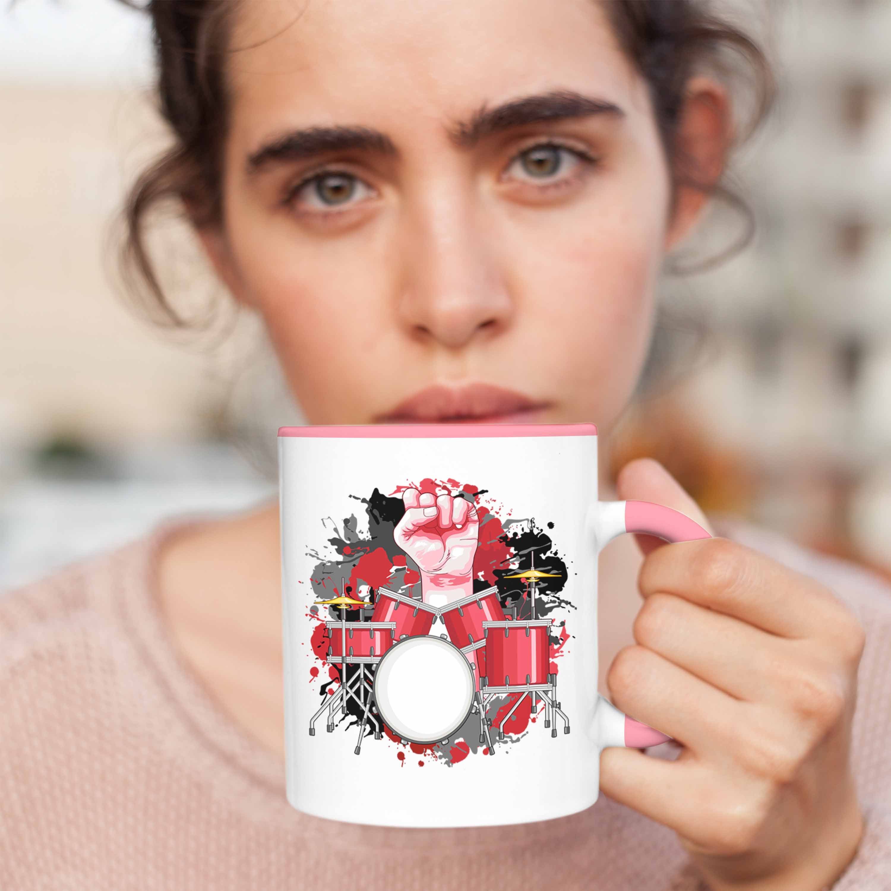 Schlagzeug Rosa Trendation Geburtstag W zum für Tasse Tasse oder Schlagzeug-Spieler Geschenk