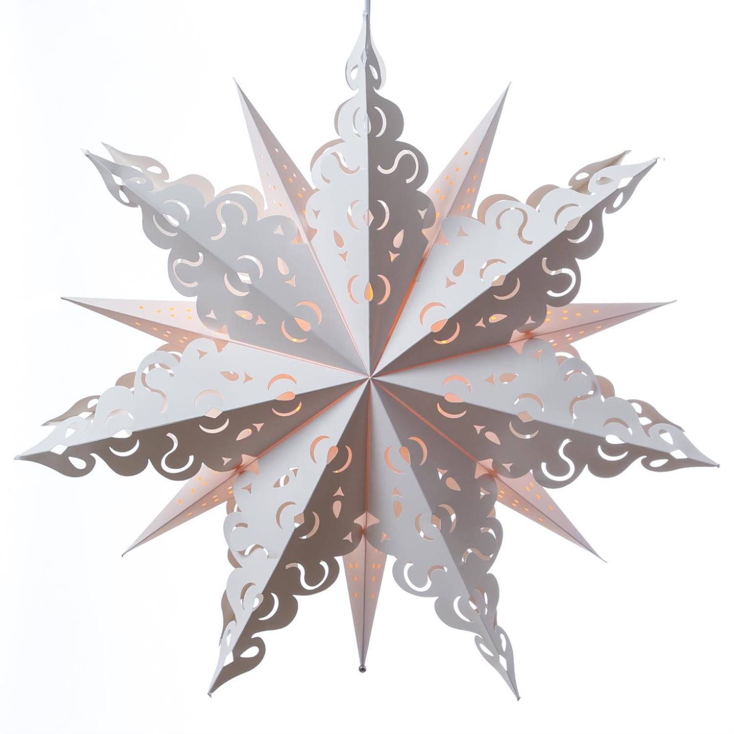 MARELIDA LED Stern Papierstern Crystal Weihnachtsstern Faltstern Leuchtstern 62cm