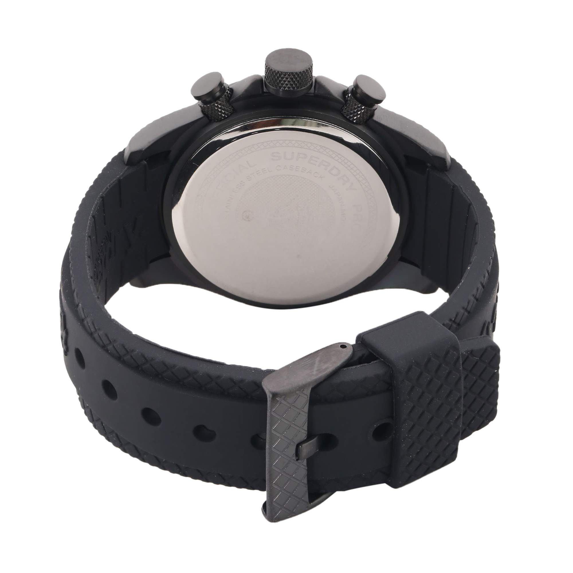 Superdry Quarzuhr, Herren Multi Zifferblatt SYG257B mit Quarz Uhr Silikon Armband