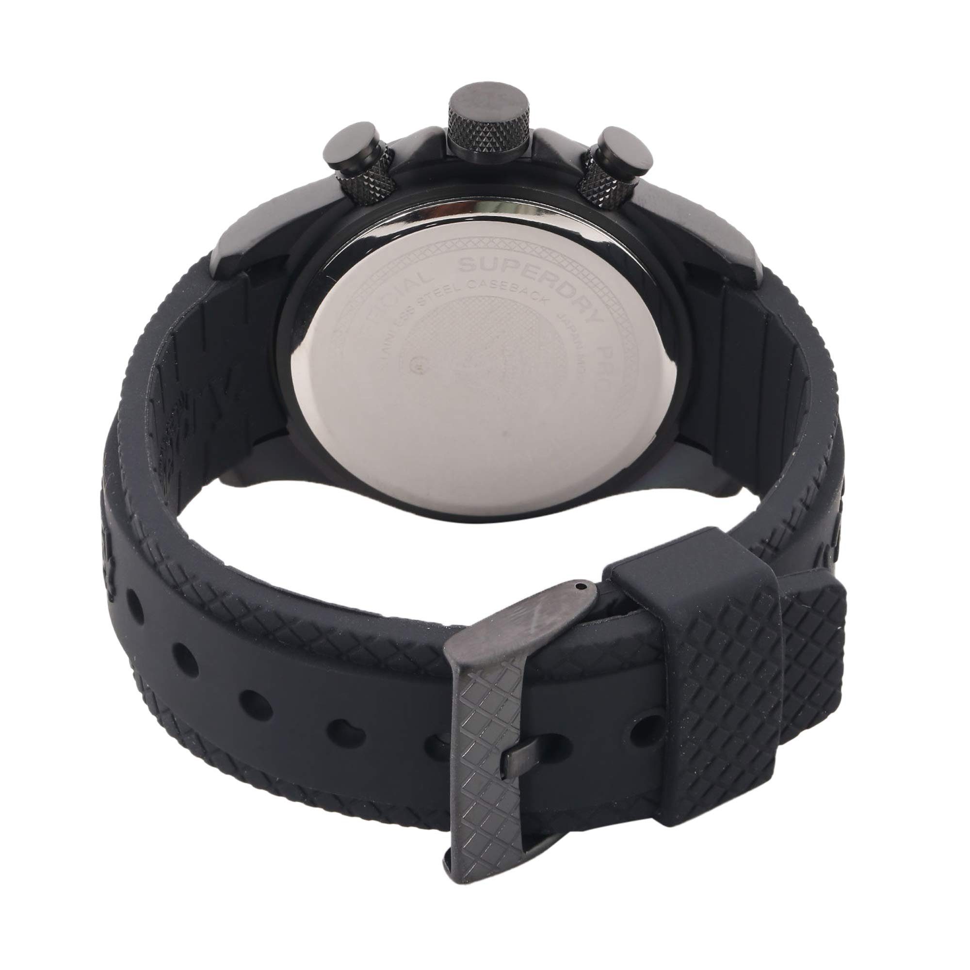 Superdry Quarzuhr, Herren Multi Zifferblatt Quarz Uhr mit Silikon Armband SYG257B