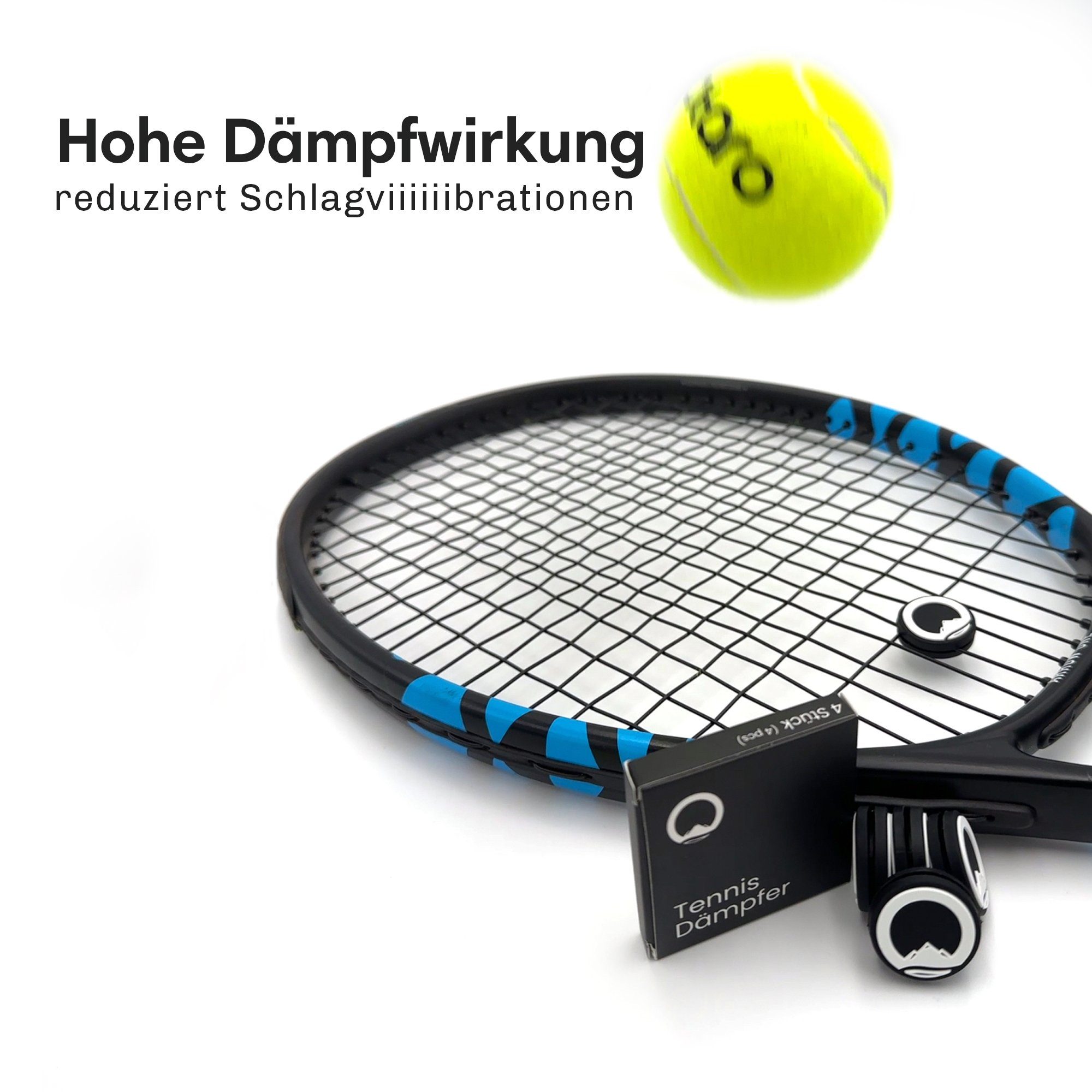 Otaro Tennisschläger Vibrationsdämpfer flacher Tennisdämpfer reduziert Schlagvibration, (die besten premium Tennisdämpfer, aus 100% recyceltem Silikon, Plastikfreie Verpackung, Deutsches StartUp), 100% aus recyceltem Performance Silikon