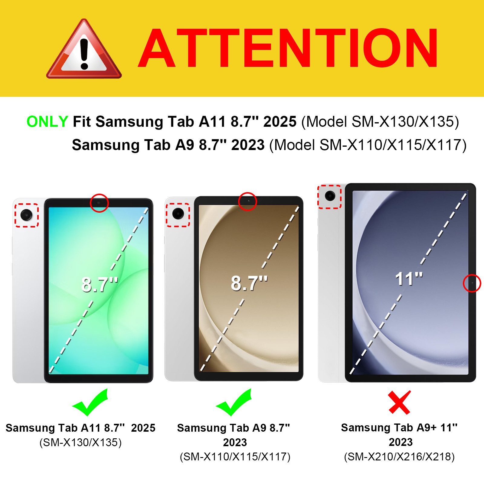 Fintie Tablet-Hülle für Samsung Galaxy Tab A11 8,7" 2025/ Tab A9 8.7 Zoll Tablet, Ultra Dünn Schutzhülle mit Transparenter Rückseite