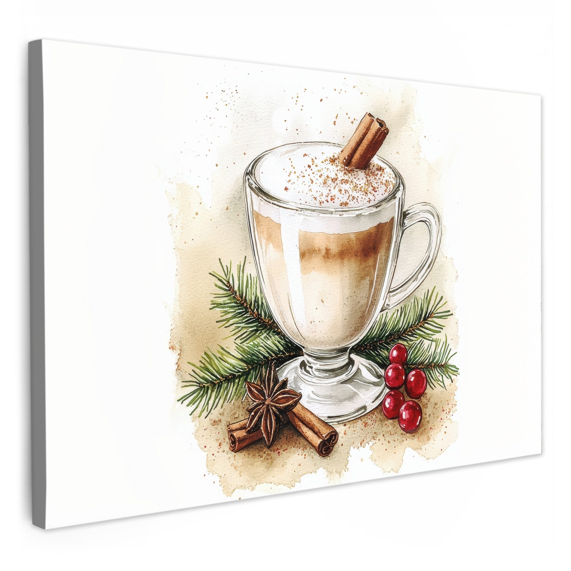 OneMillionCanvasses® Leinwandbild Winter - Kaffee - günstig online kaufen