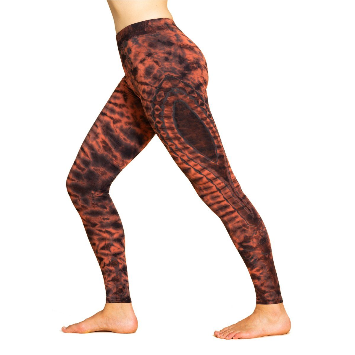 Batik Leggings lange brown 'Dschungel' Sportleggings Viskose TD19 Tiedye Leggings Unikat aus Leggings natürlicher alternative PANASIAM Yogaleggings Hippie Batik