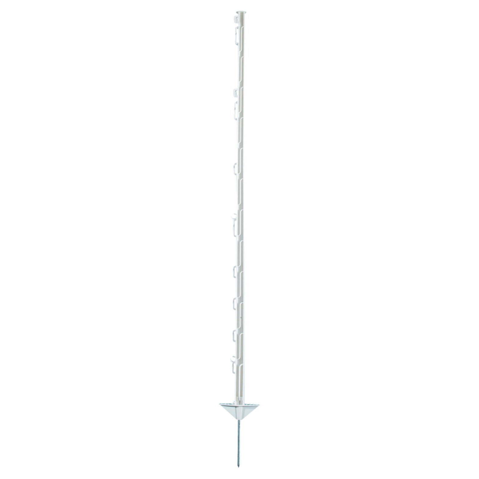 Electra Zaunpfosten Electra Kunststoffpfahl 125 cm mit Doppeltritt, weiß, 40 Stück Weid...