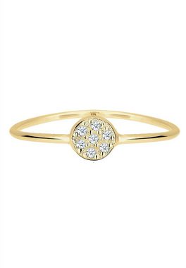 Elli DIAMONDS Verlobungsring Kreis Scheibe Diamant 0.035 ct. 375 Gelbgold