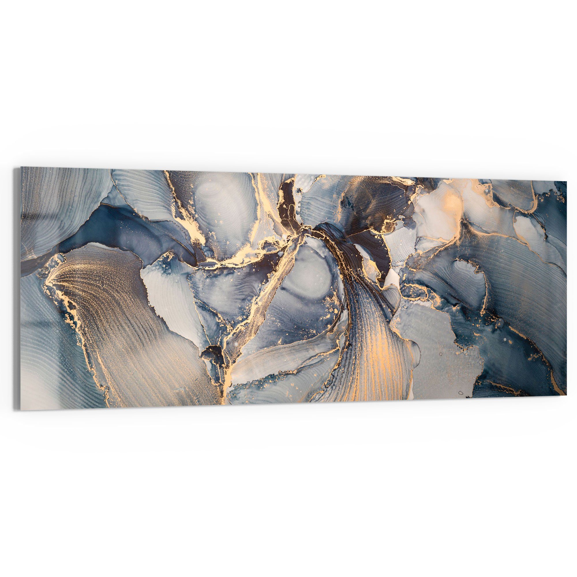 DEQORI Glasbild 'Marmor-Farbspiel mit Gold', 'Marmor-Farbspiel günstig online kaufen