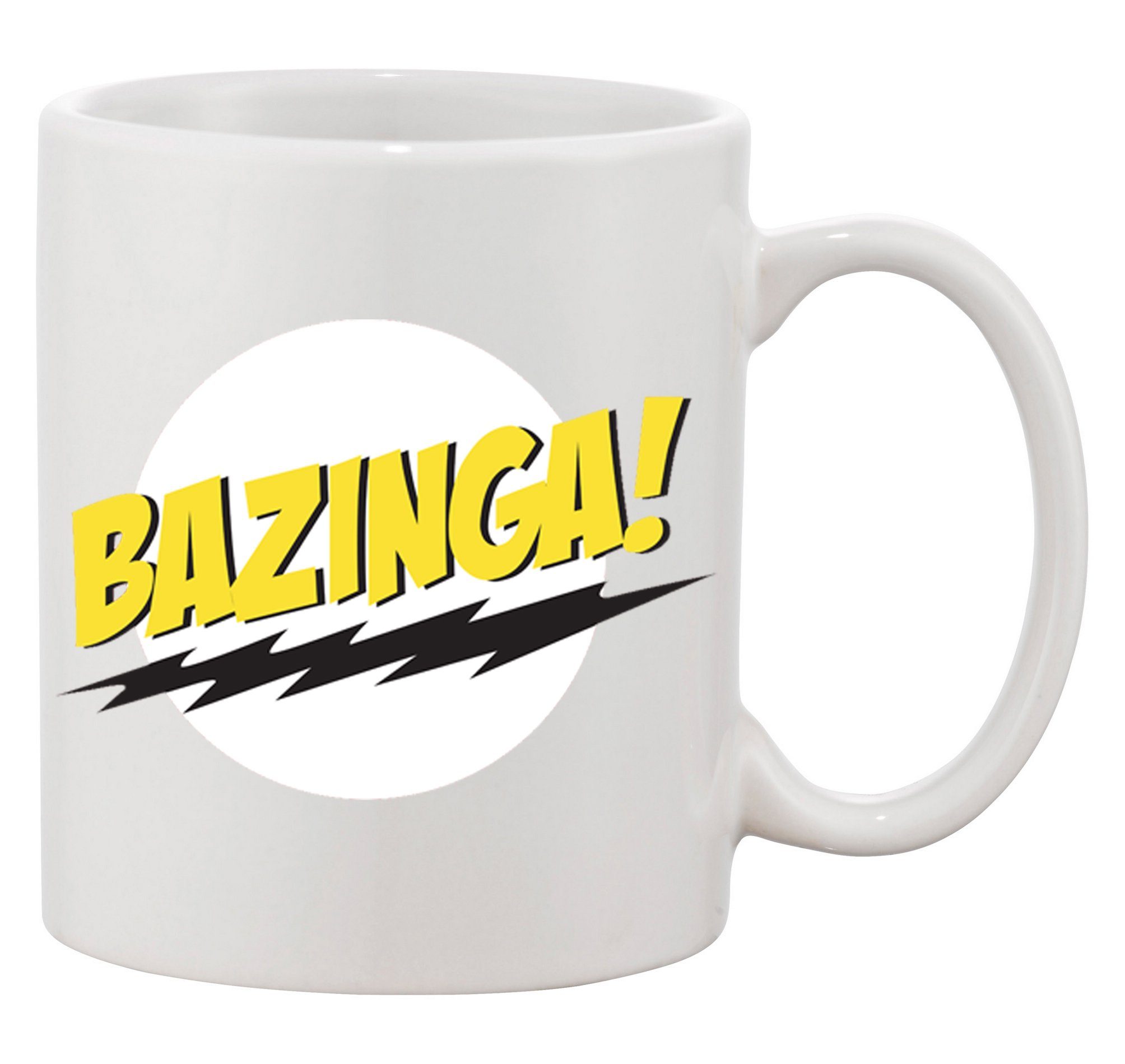 Blondie & Brownie Tasse Bazinga Logo Sheldon Big Bang Theorie, Keramik, Spühlmaschinenfest Weiss | Teetassen