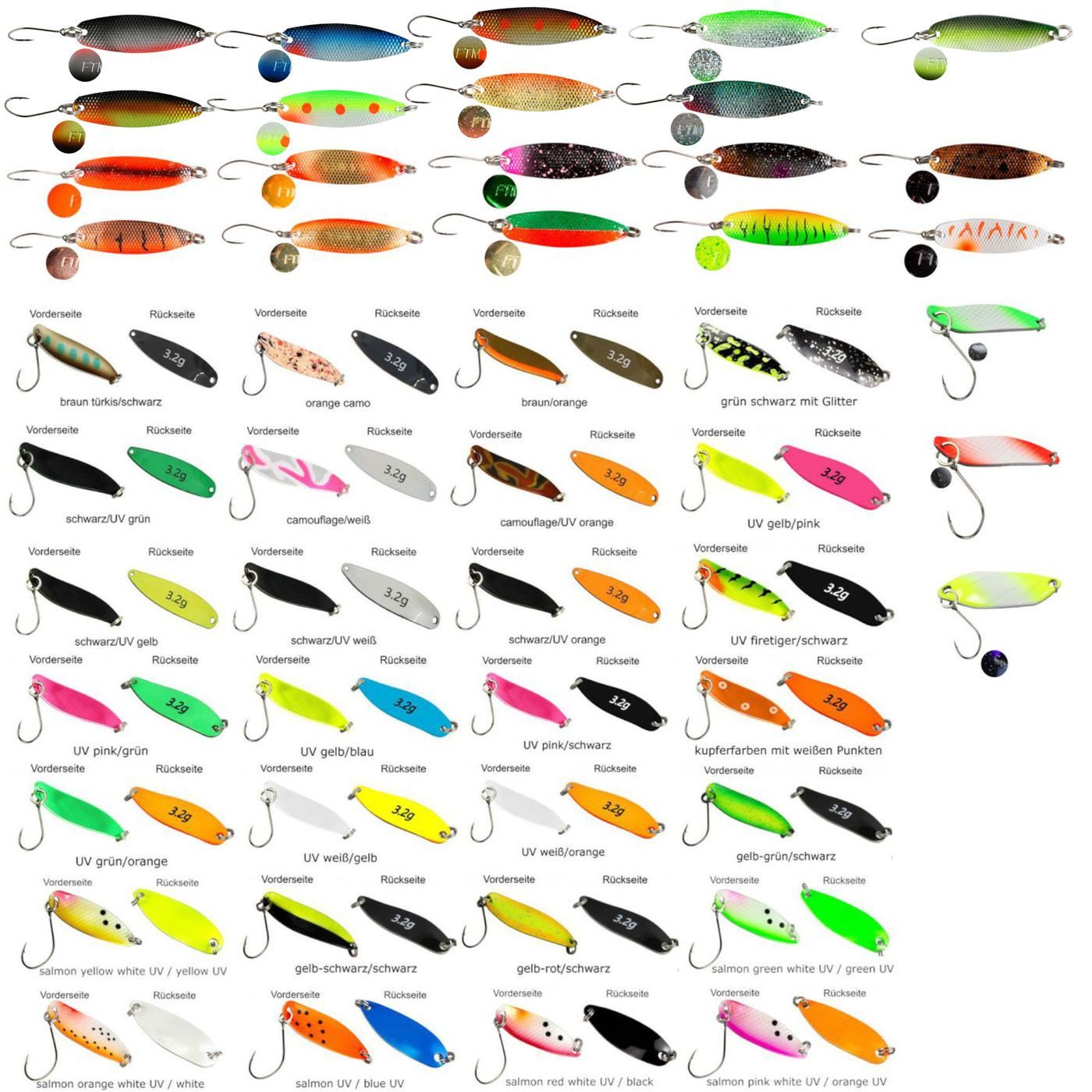 Fishing Tackle Max Kunstköder FTM Spoon Hammer Blinker 3,2g - Forellenblinker