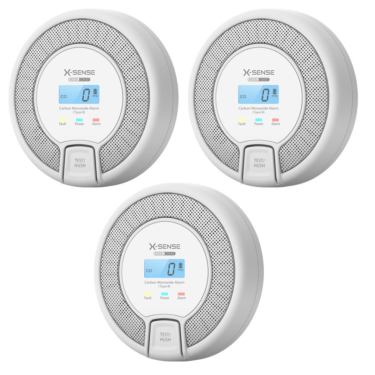 X-SENSE X-SENSE CO03D Autarker Kohlenmonoxid CO-Melder / Rauchmelder (Empfindlicher Sensor, LED, 85 dB Alarm)