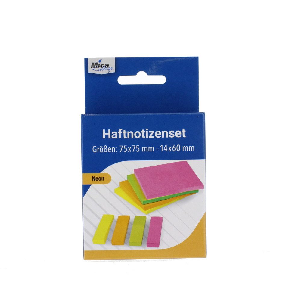 MICA Haftnotizblock Haftnotizenset - Neon - 8 Blöcke à 50 Blatt