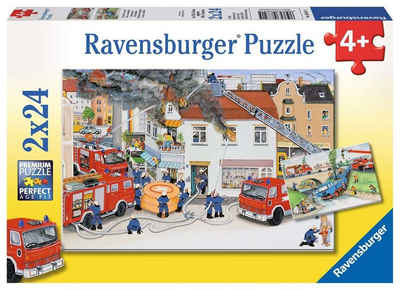 Ravensburger Puzzle Puzzles Bei der Feuerwehr X 24 Teile, 2 Puzzleteile