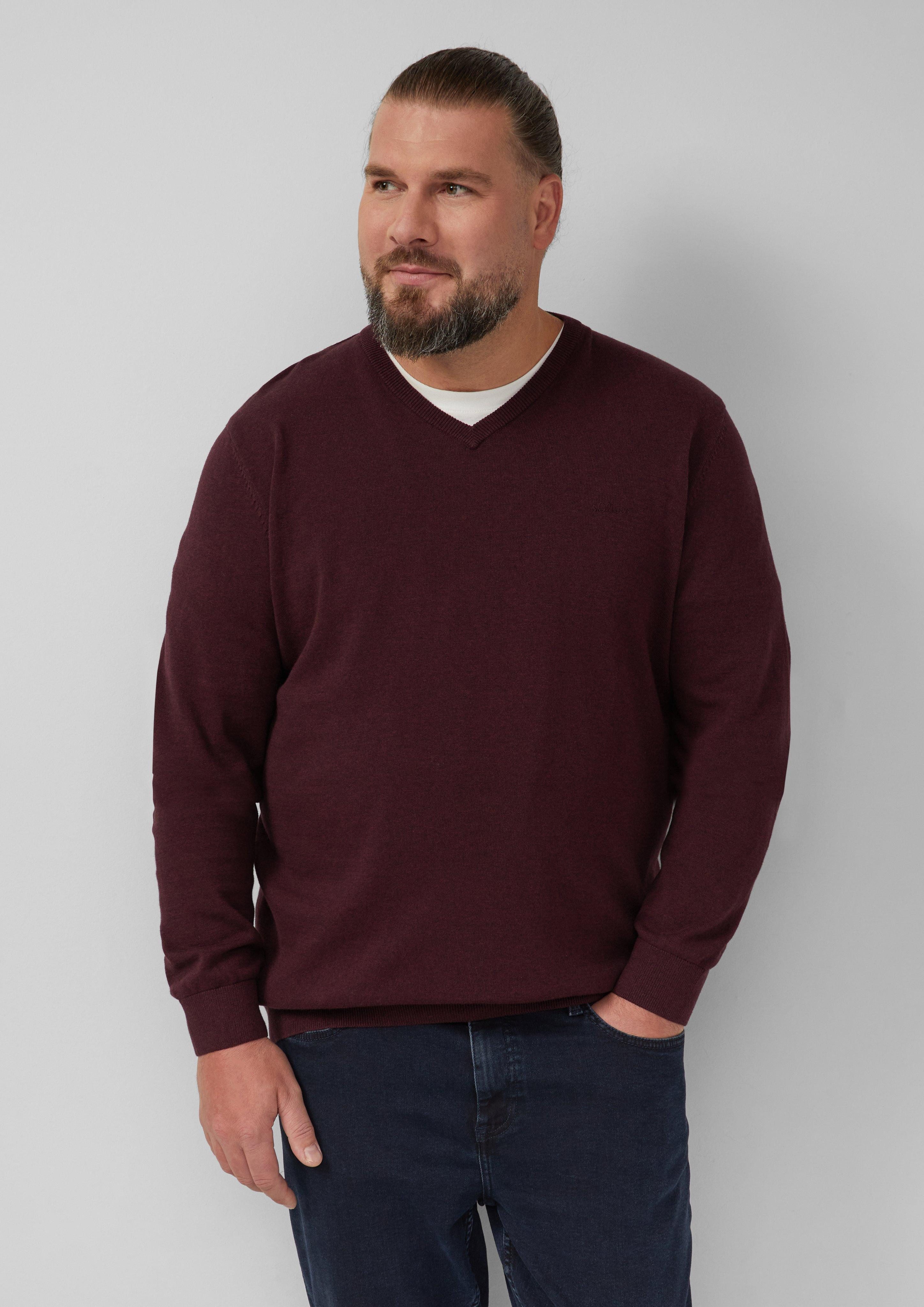 s.Oliver Strickpullover Strickpullover mit Logo-Stickerei günstig online kaufen