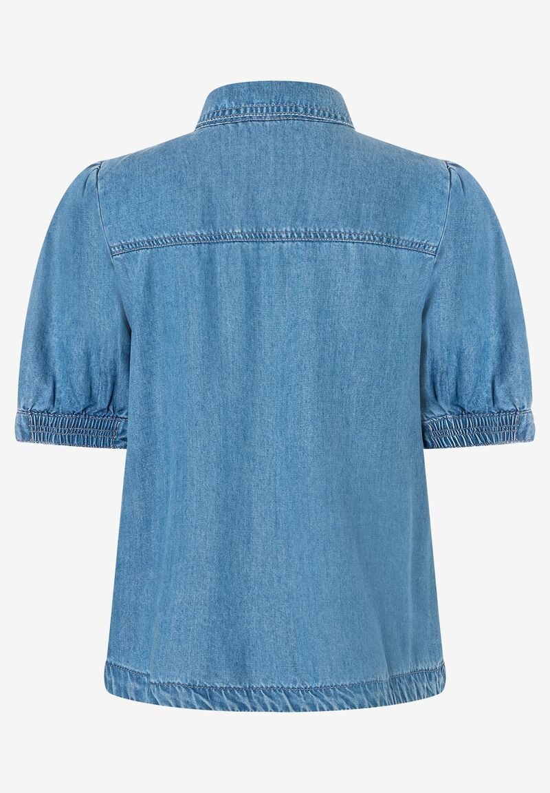 MORE&MORE Kurzarmbluse Jeansbluse günstig online kaufen