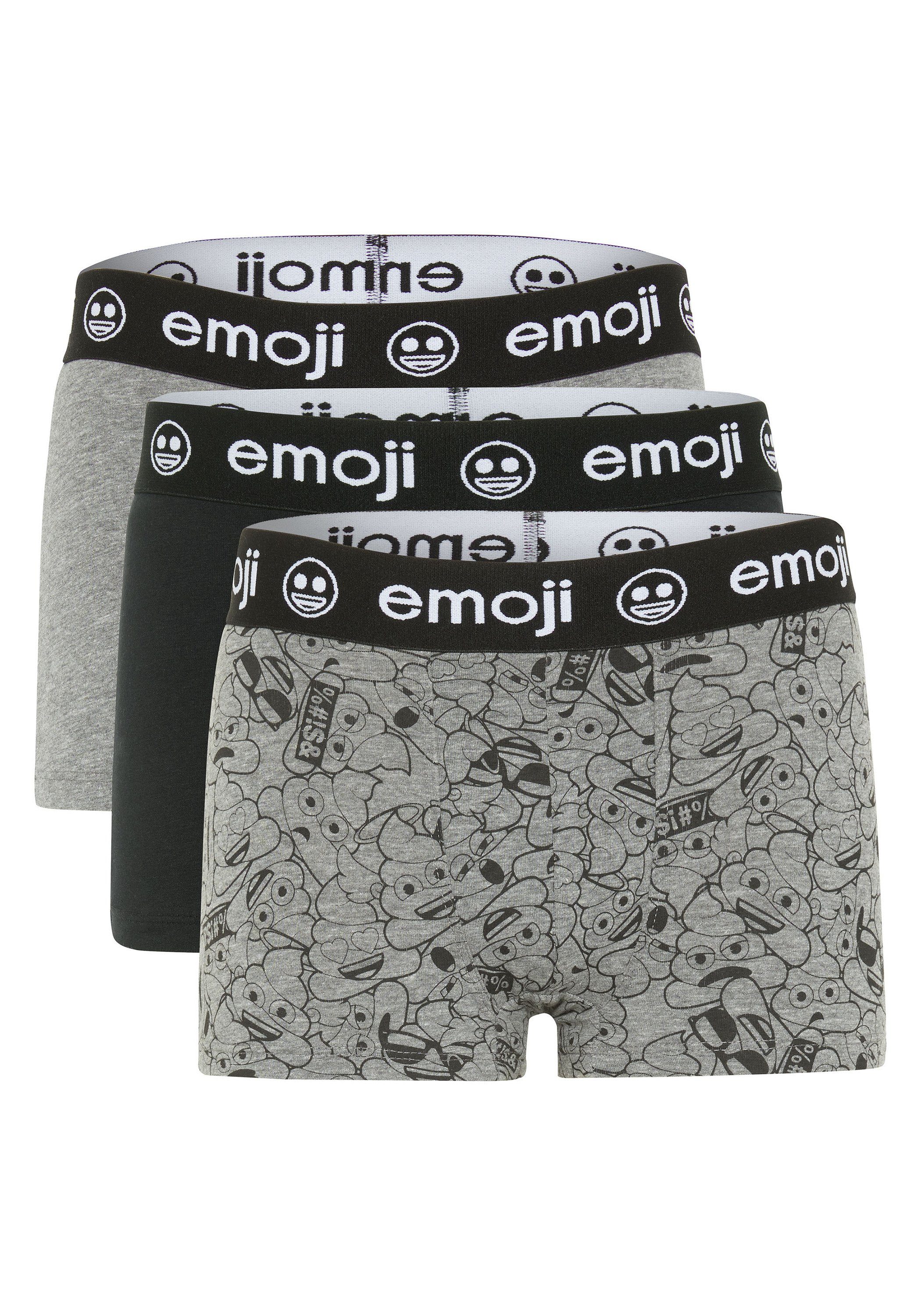 Emoji Boxershorts im Dreierpack mit elastischem Logo-Bund (3er-Pack, 3-St)