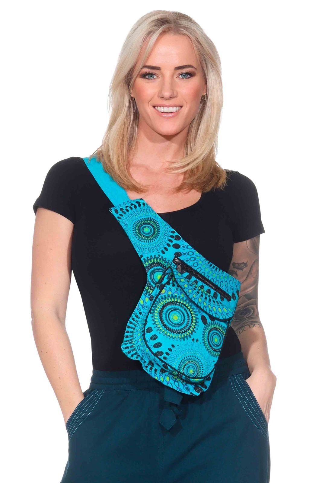KUNST UND MAGIE Bauchtasche KUNST UND MAGIE Bauchtasche Mandala-Print Gürteltasche Festivaltasche