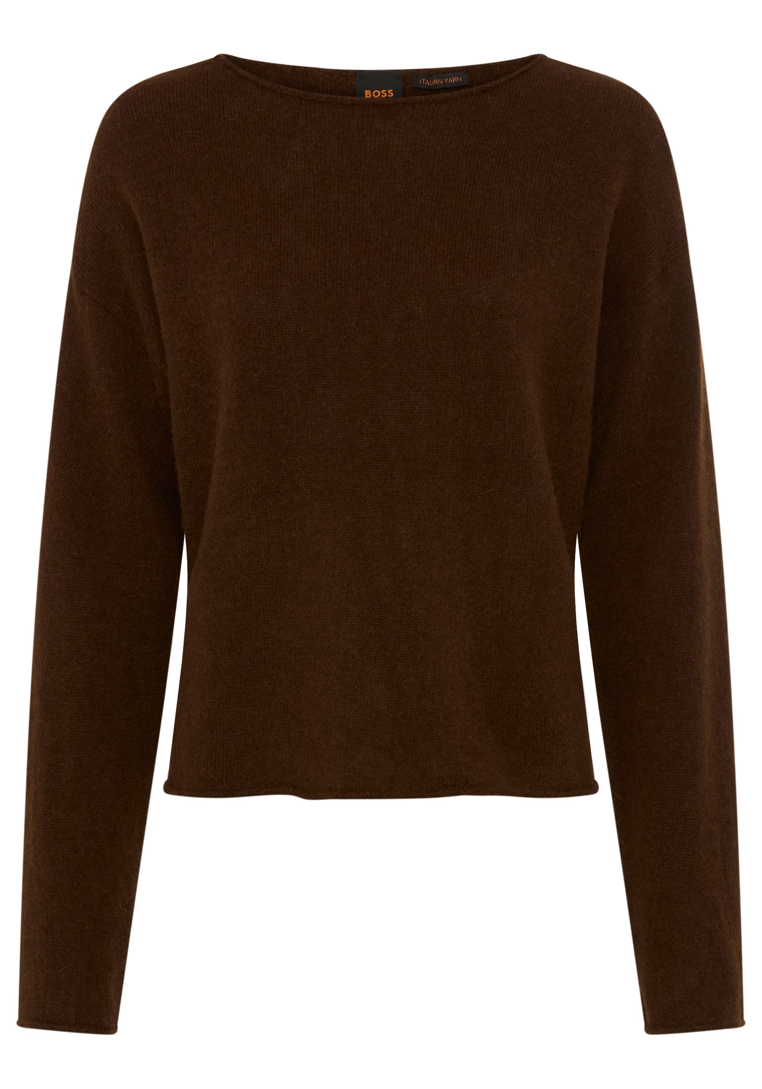 BOSS ORANGE Rundhalspullover Follettino Premium Damenmode mit Alpaka und Wolle, Relaxed Fit