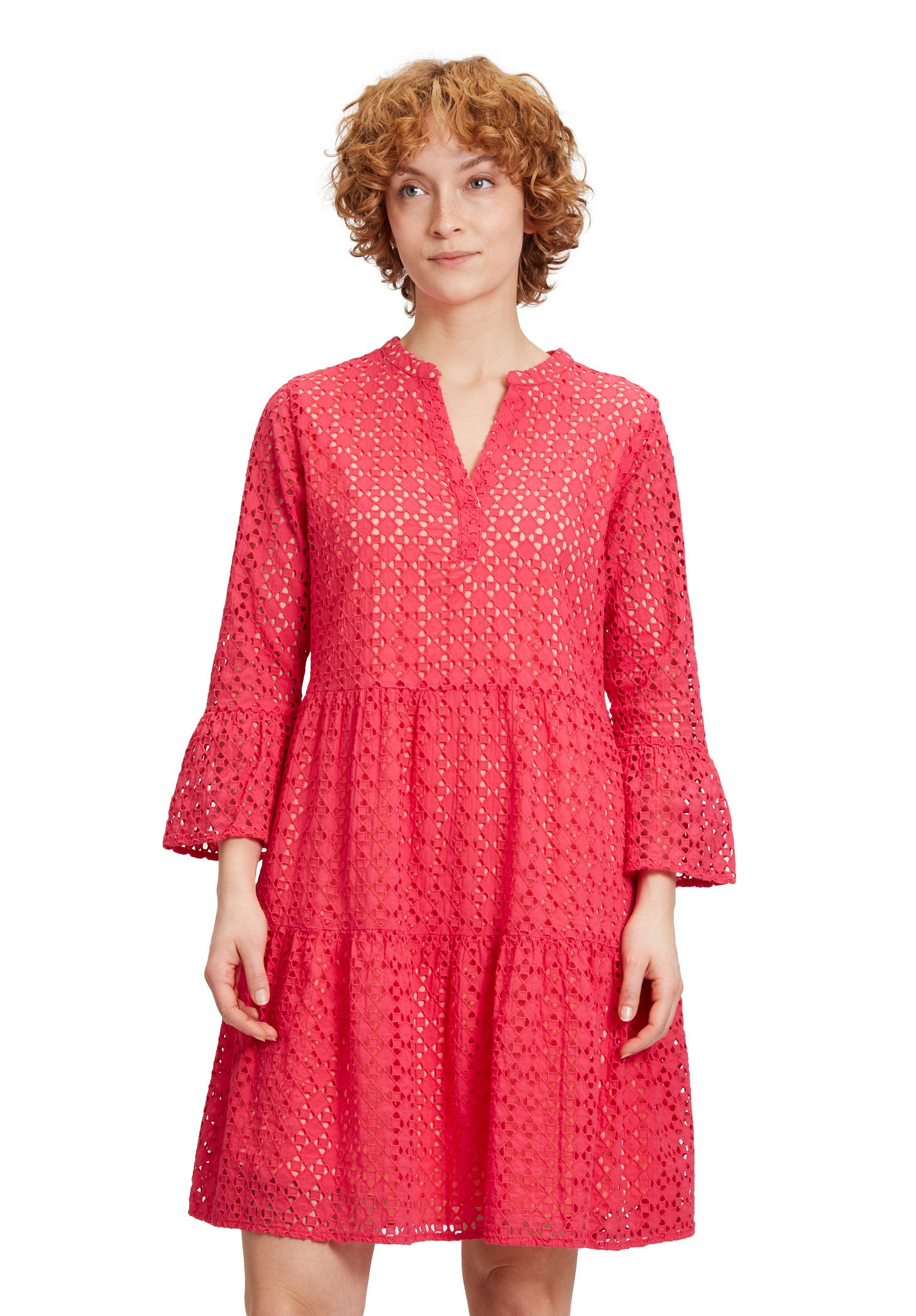 Druckkleid Cartoon Damen Casual-Kleid mit Stufen