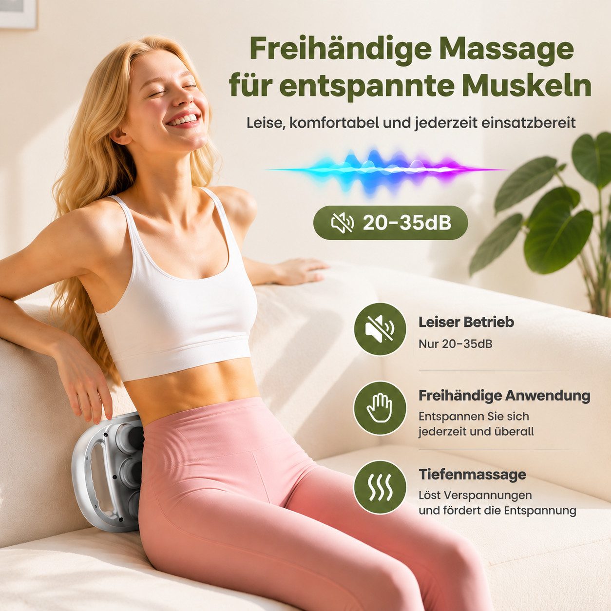 Forrlite Massagegerät elektrisch für Nacken, Rücken, Schulter und Beine, 18 Massageköpfen, Massagepistole mit Muskelmassage für Ganzkörper und Zuhause, 6- und 1 – Bild 5 von 5