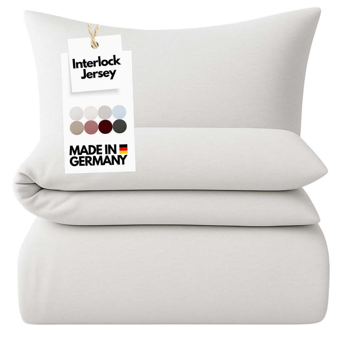Carpe Sonno Bettwäsche Jersey 135x200 155x220 Bettbezug Einfarbig Baumwolle MADE IN GERMANY, Mako-Interlock-Jersey, 2 teilig, Premium Bettwaren Ganzjahres-Bettzeug pflegeleicht Weiss 135 x 200. Reduzierter Preis € 99,95. Unverbindliche Preisempfehlung € 129,95, (€ 99,95 pro 1 Stk)