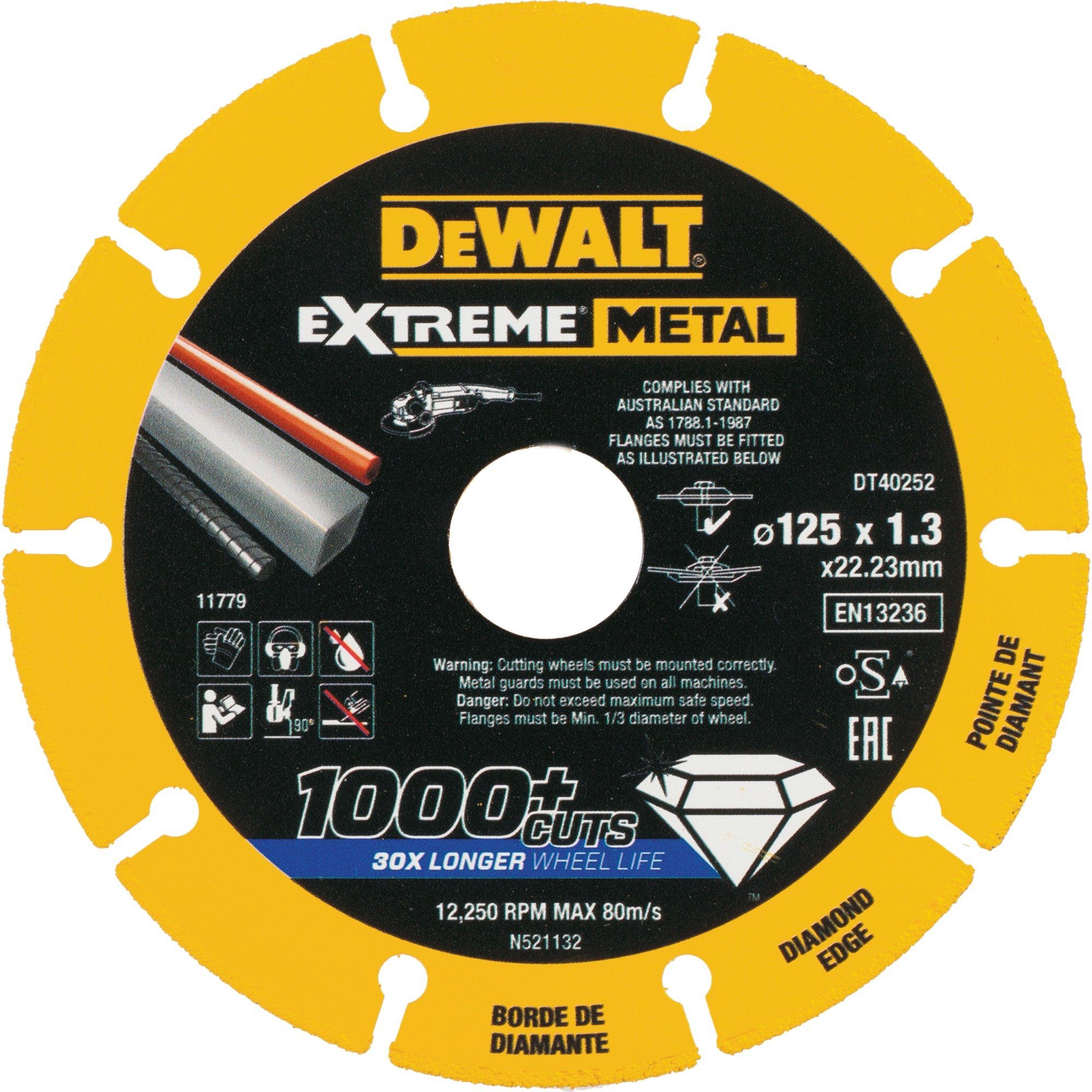 DeWalt Trennscheibe DEWALT Diamanttrennscheibe Extreme Metal DT40252, Ø 125 mm