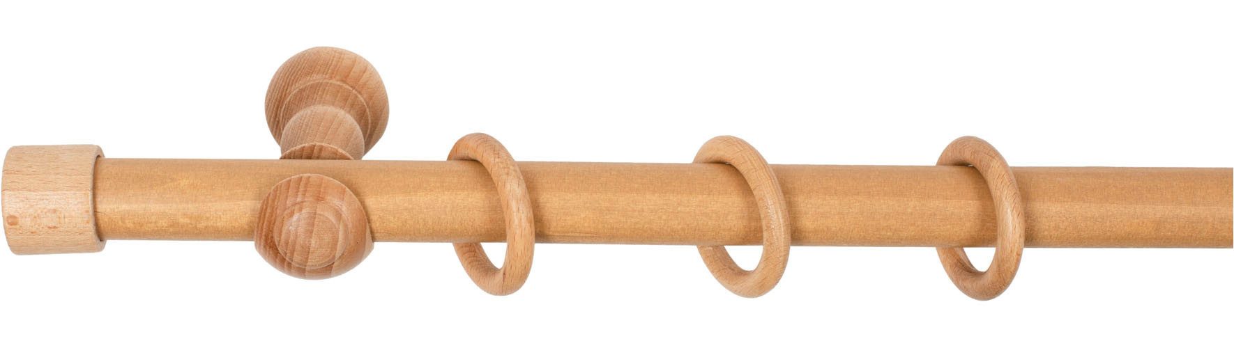 SN DECO GROUP Gardinenstange Cafiro, 1-läufig, Fixmaß, mit Bohren, verschraubt, Holzwerkstoff, 28 mm, Holz, verschiedene Längen und Farben, Komplettset