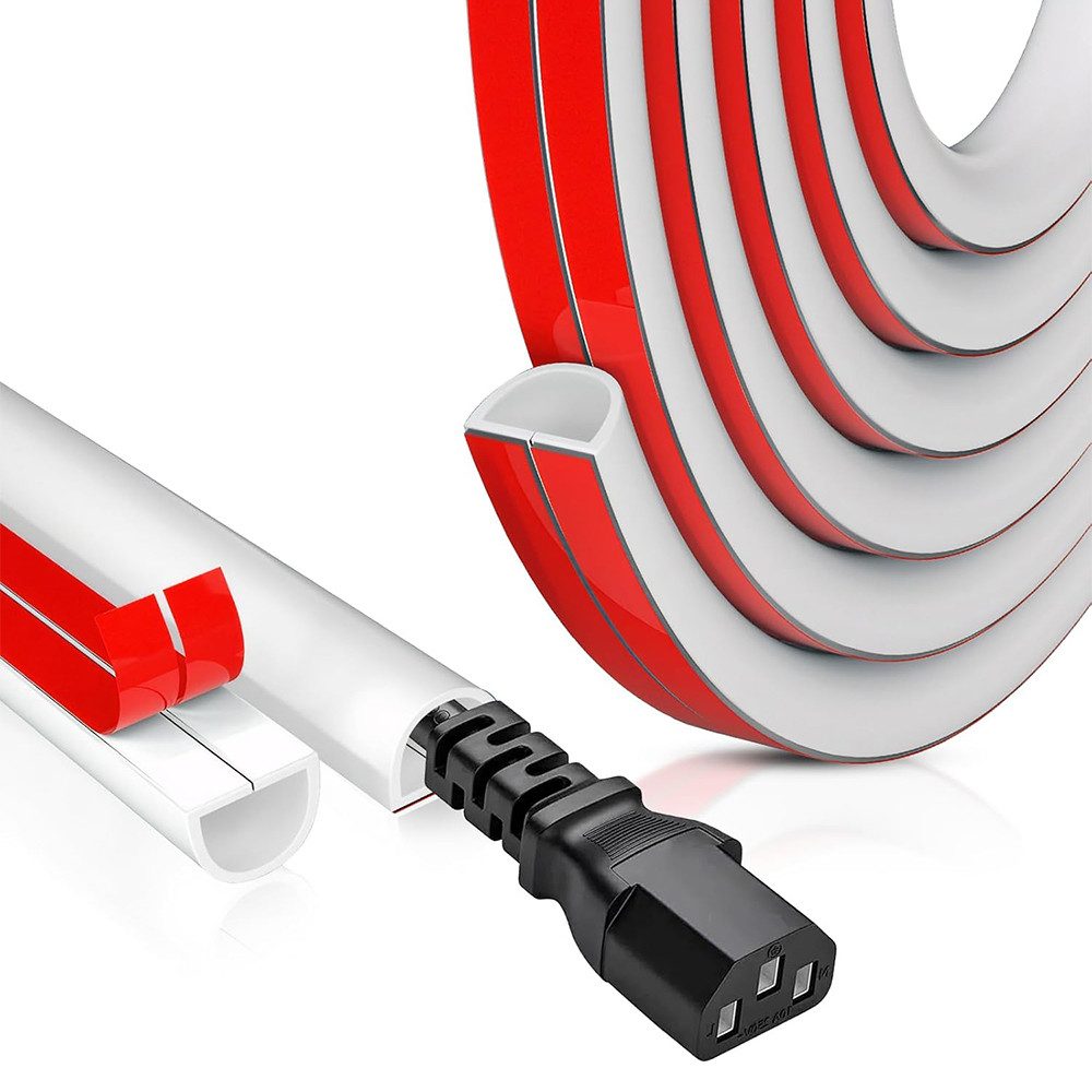 TUWENA Kabelkanal 3m Kabelkanal selbstklebend, Flexibler Kabelabdeckung, Cable Hider, für Haus Büro Lager Konzert und Verhinderung von Stolperfallen