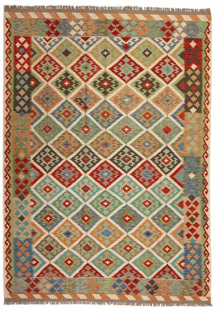Orientteppich Kelim Afghan 210x295 Handgewebter Orientteppich, Nain Trading, rechteckig, Höhe: 3 mm