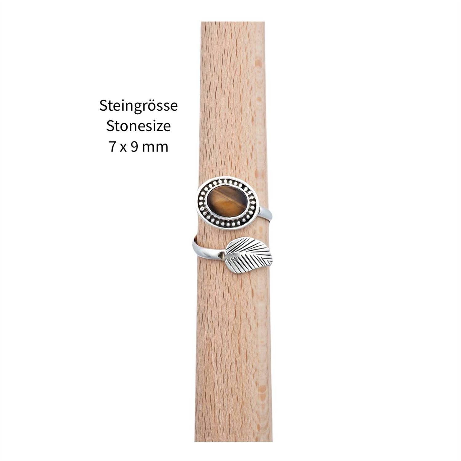 Silberring mit 925er Silber Tigerauge mantraroma