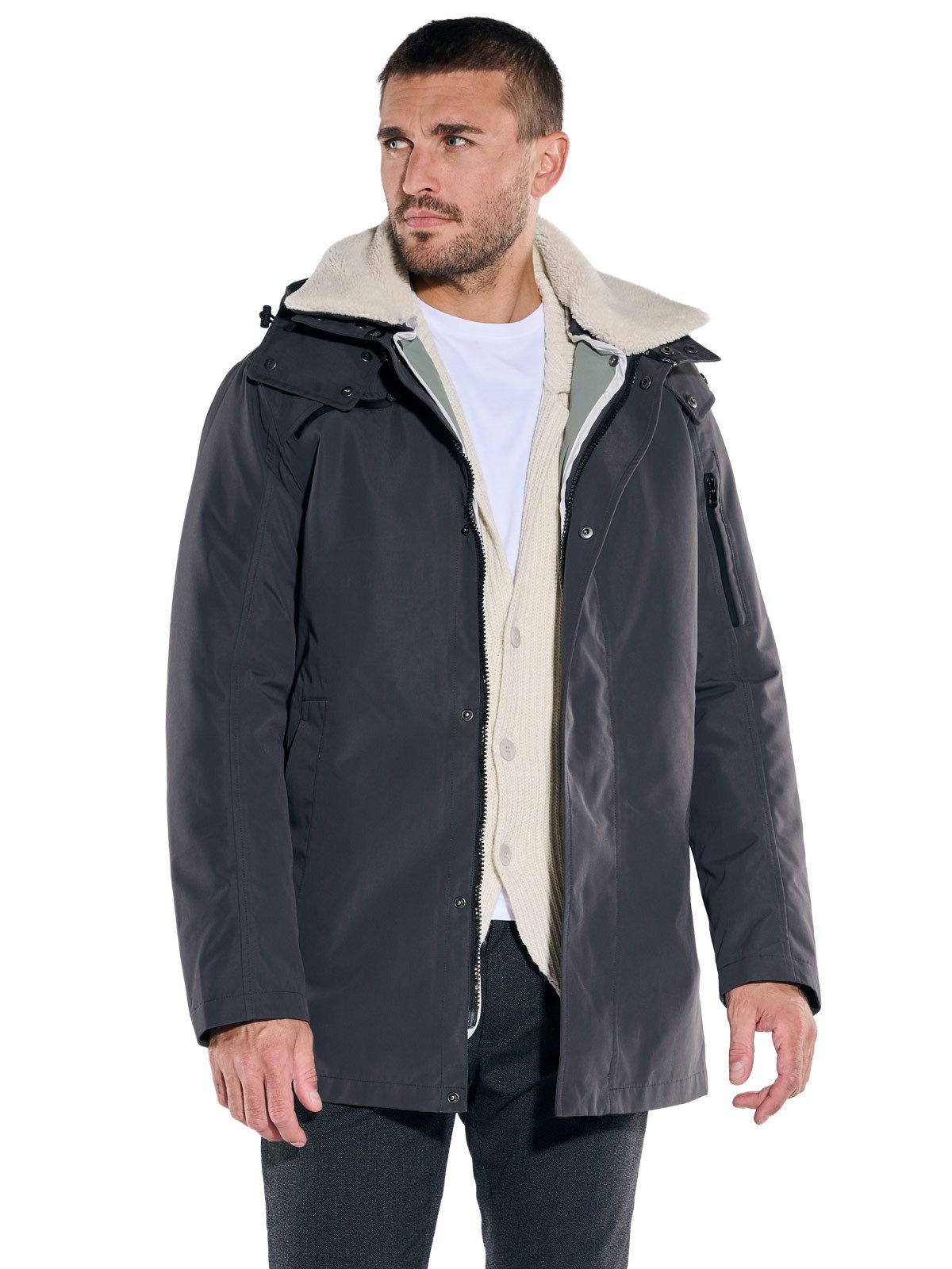 emilio adani Langjacke emilio adani Herren Jacke, Grau