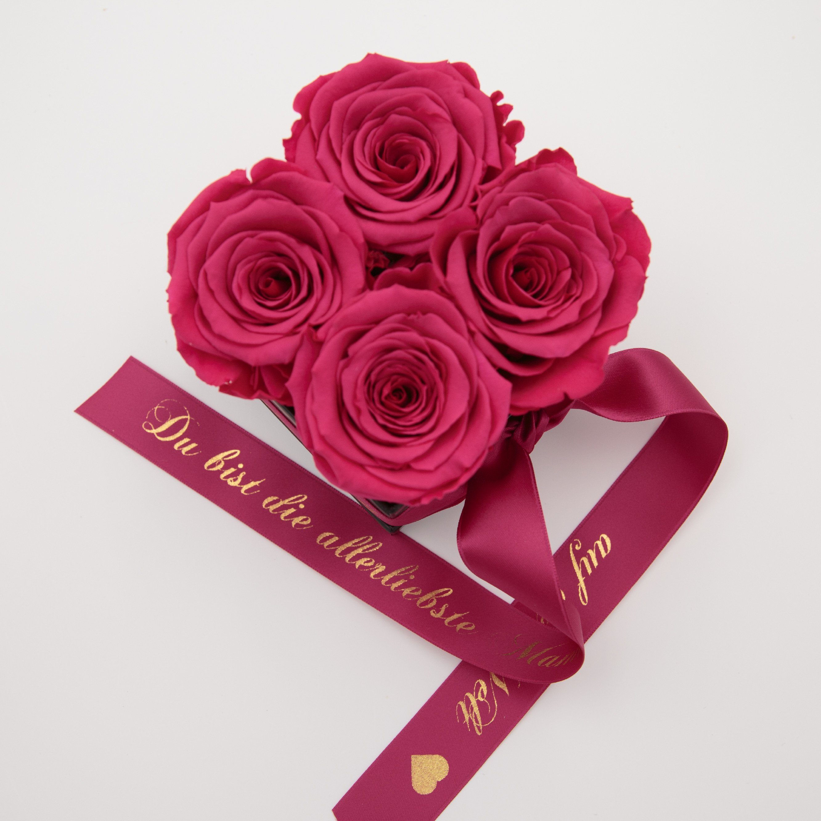 Kunstblume Allerliebste 4 ROSEMARIE Jahre der Rosen Pink cm, Rose, auf Rosen 3 konservierte Höhe Welt Geschenk haltbar Heidelberg, Rosenbox Echte SCHULZ 8,5 Mama