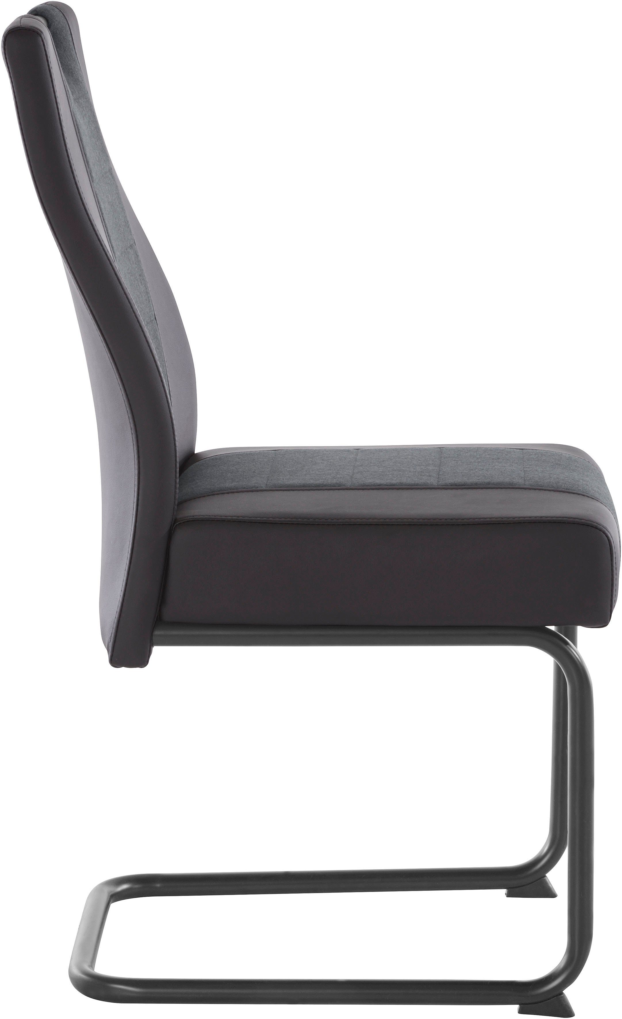 HELA Stuhl 2 S 4 | komfortable Polsterung Schwarz/Anhtrazit (Set, oder St), Erika Federkern Stück, Schwarz/Anhtrazit 2