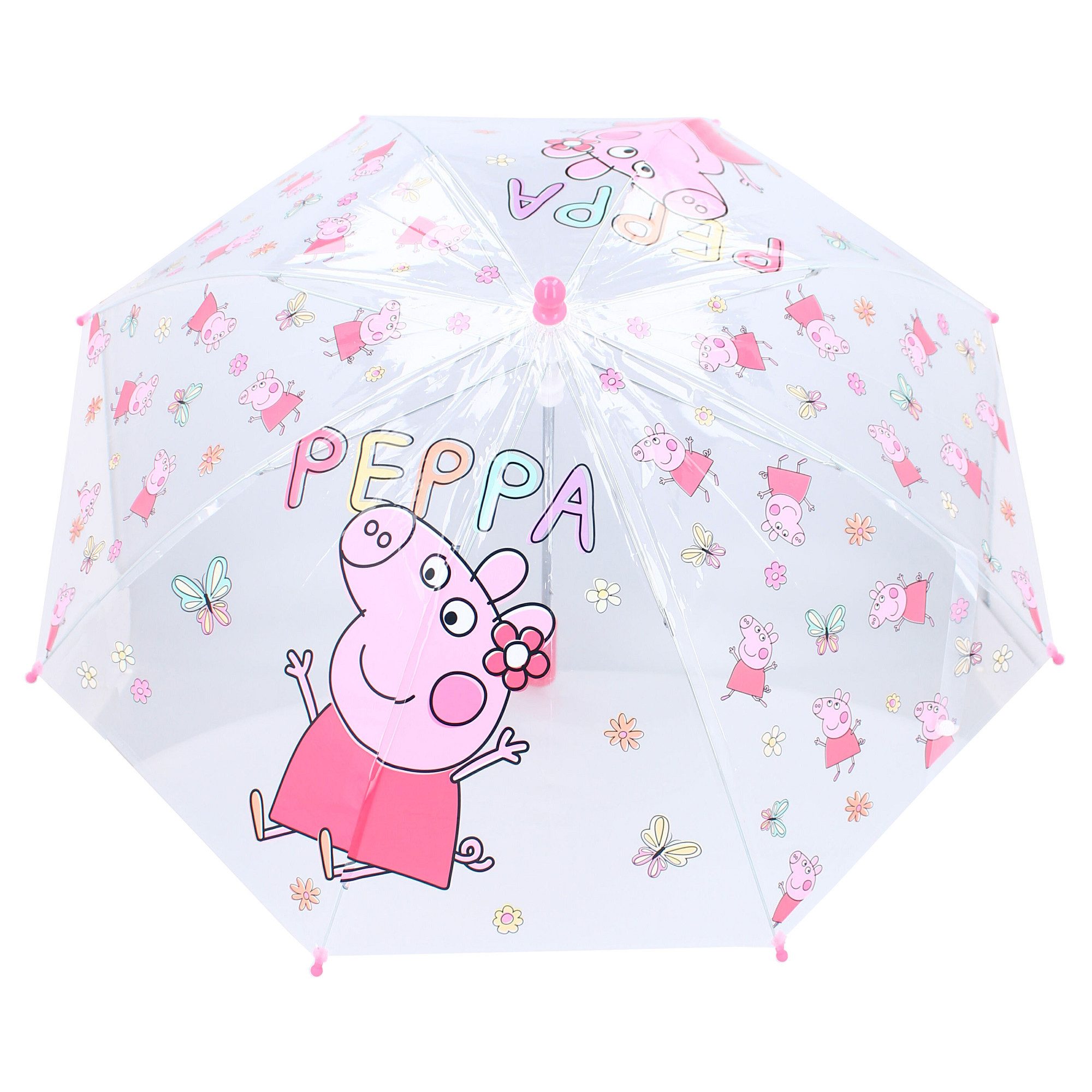 Peppa Pig Partnerschirm Schirm Ø 71 cm – Bunter Regenschirm für Kinder mit Peppa Pig Muster – Bild 3 von 5